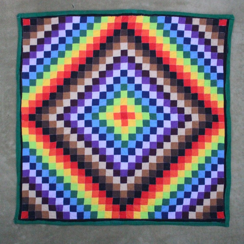 Quilted Throw/Mat of Many Colors